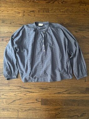 Universal Thread‎ Cotton Blue Casual Office Blouse Size Large